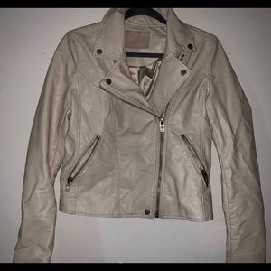 Blank NYC cream/white leather jacket
